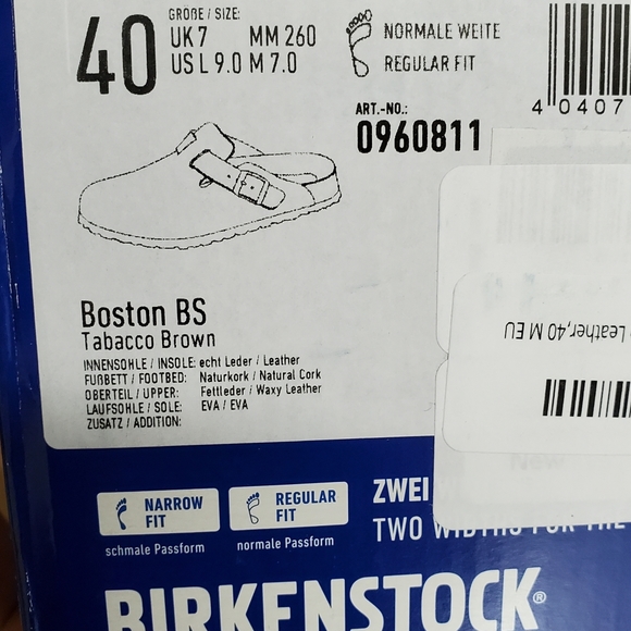 New Birkenstock Boston Tobacco Brown Leather Clogs - Picture 5 of 5